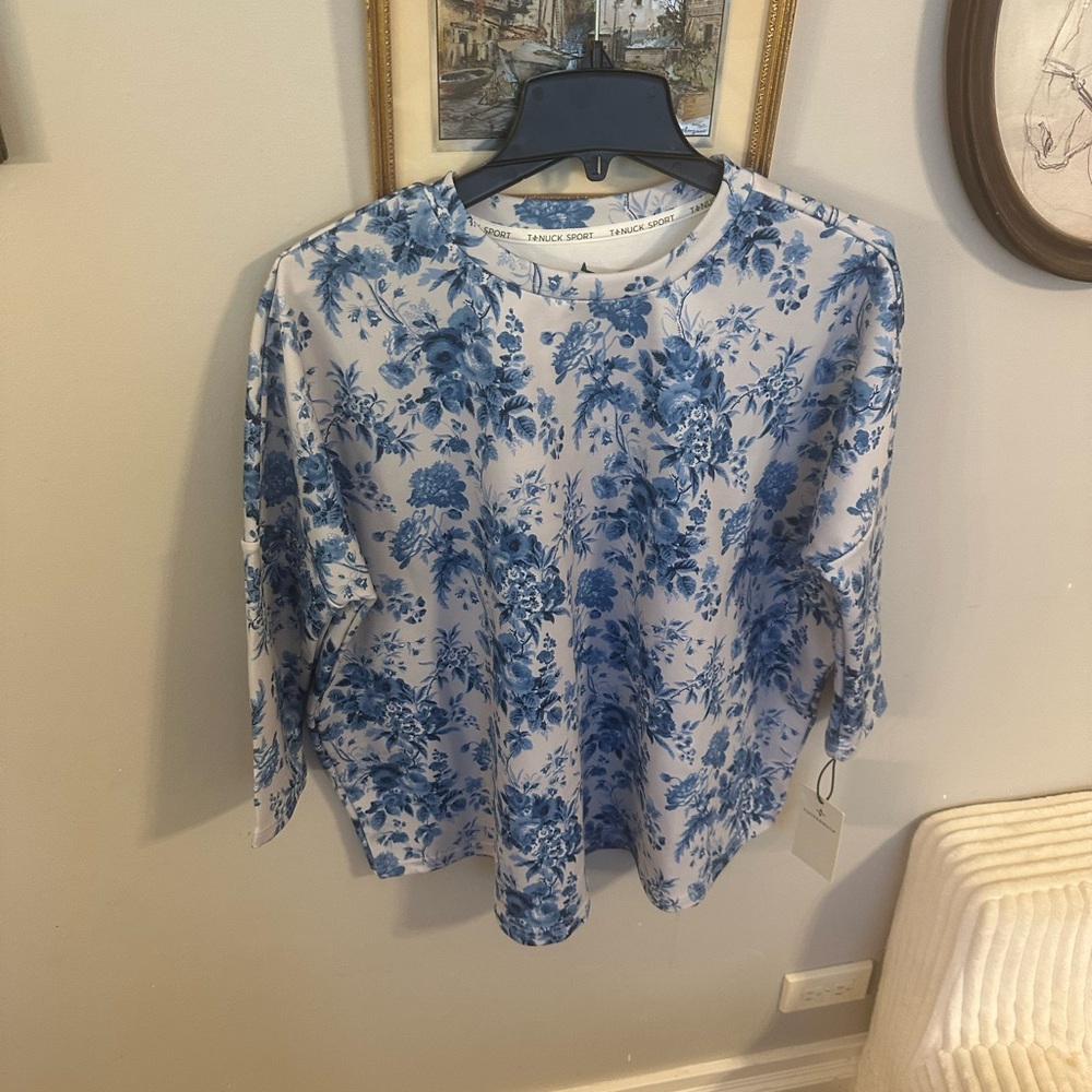 Tuckernuck Blue and White Floral Blouse